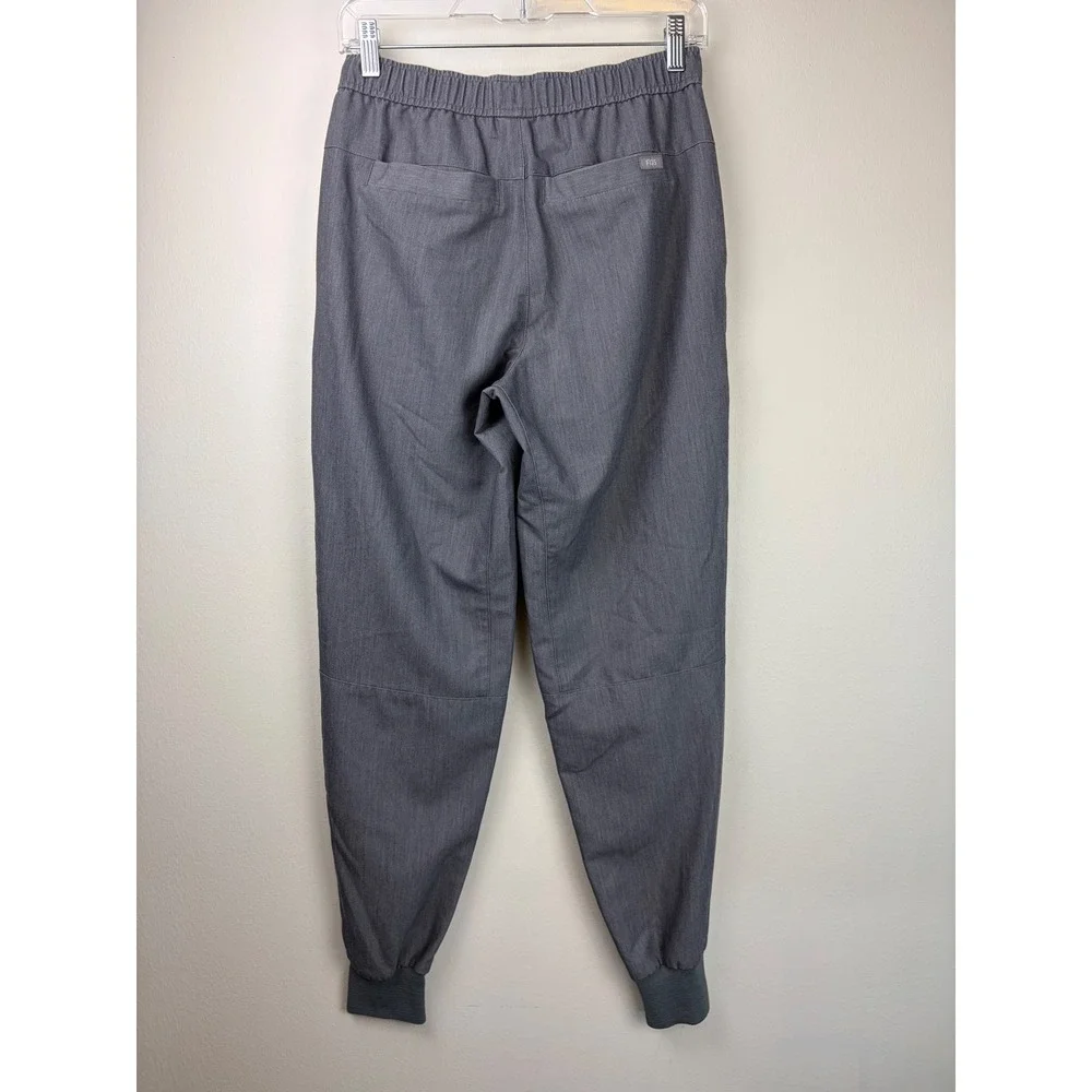 FIGS Mens Tansen Jogger XS Graphite Gray Scrub Pants Green Drawstring Technical